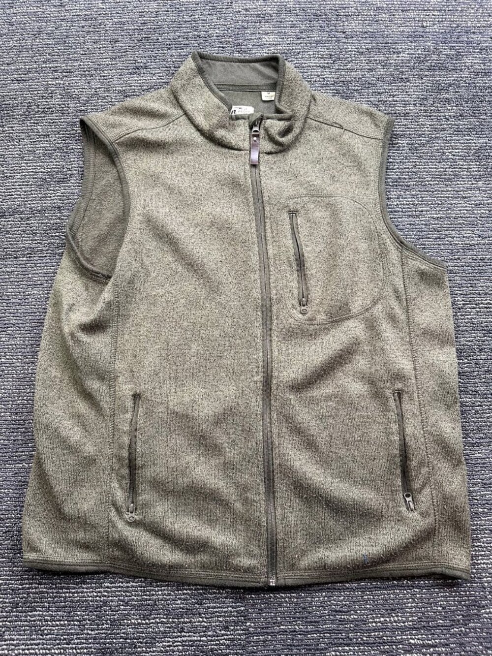 Orton Brothers Clothing Co Mens M Olive Green Full Zip Fleece Vest Weston VT